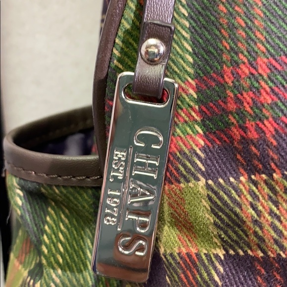 Chaps Plaid Handbag 11x9 - Picture 2 of 5